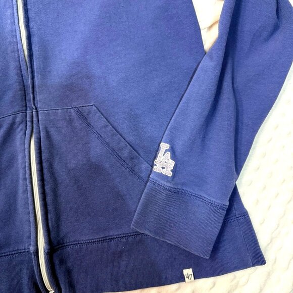 47 Brand LA Dodgers Full Dual Zipper Woman XXL Blue/Gray Cotton Slim fit Jacket - Picture 4 of 10